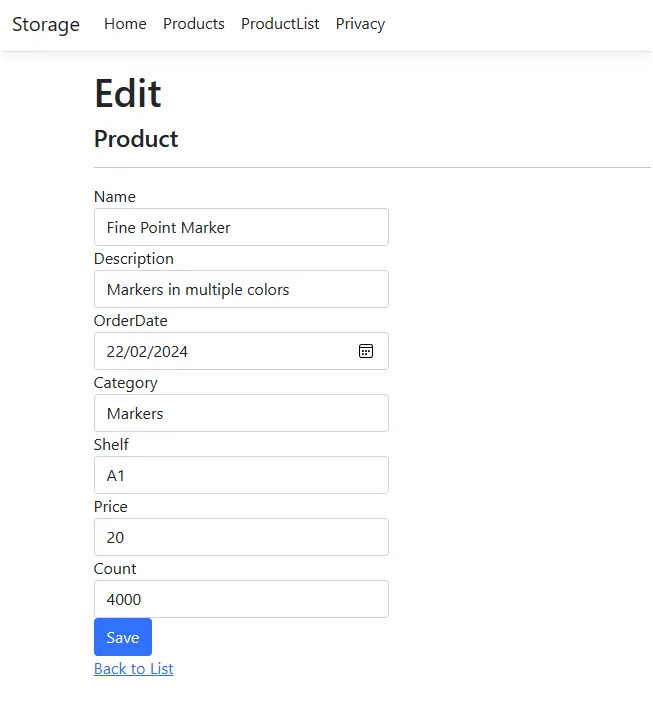 Edit Page