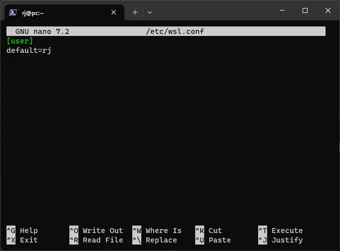 Edit/Create wsl.conf
